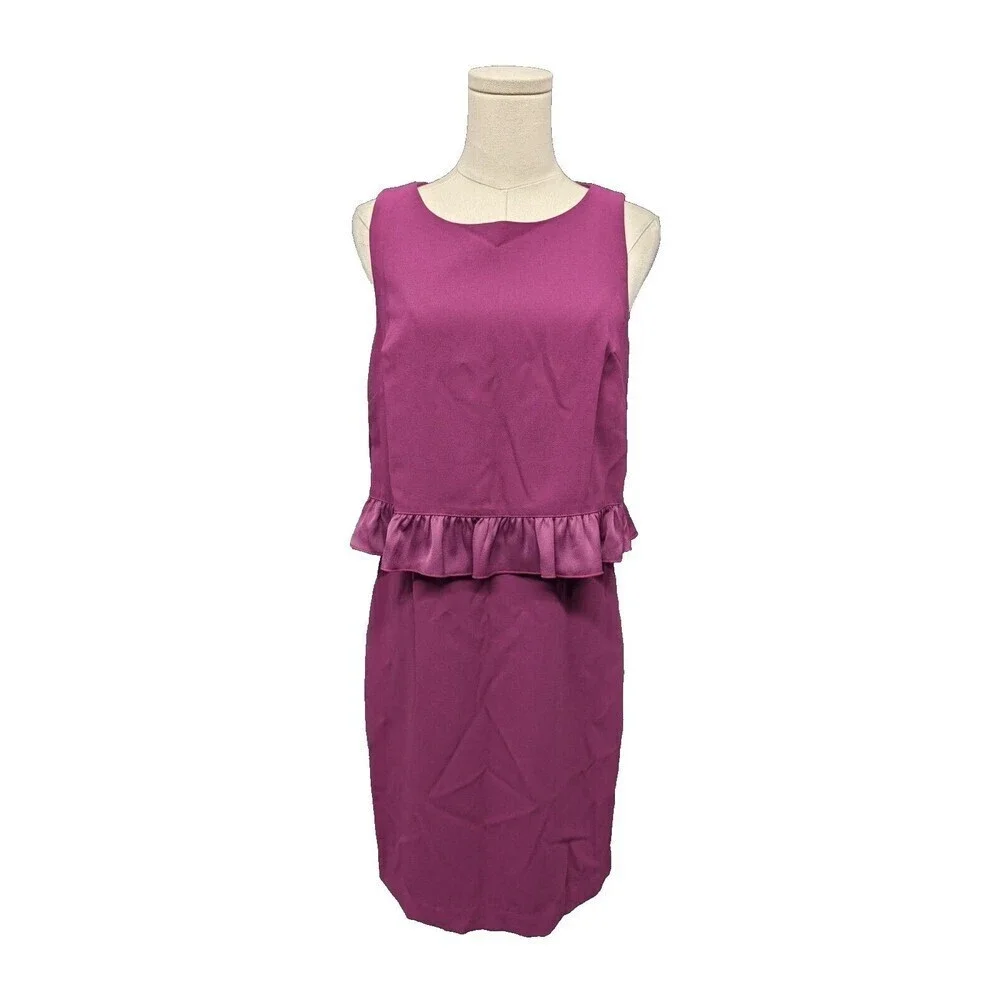 TRINA TURK Size 4 Dress Ruffle Layer Bodice Split Back Sheath